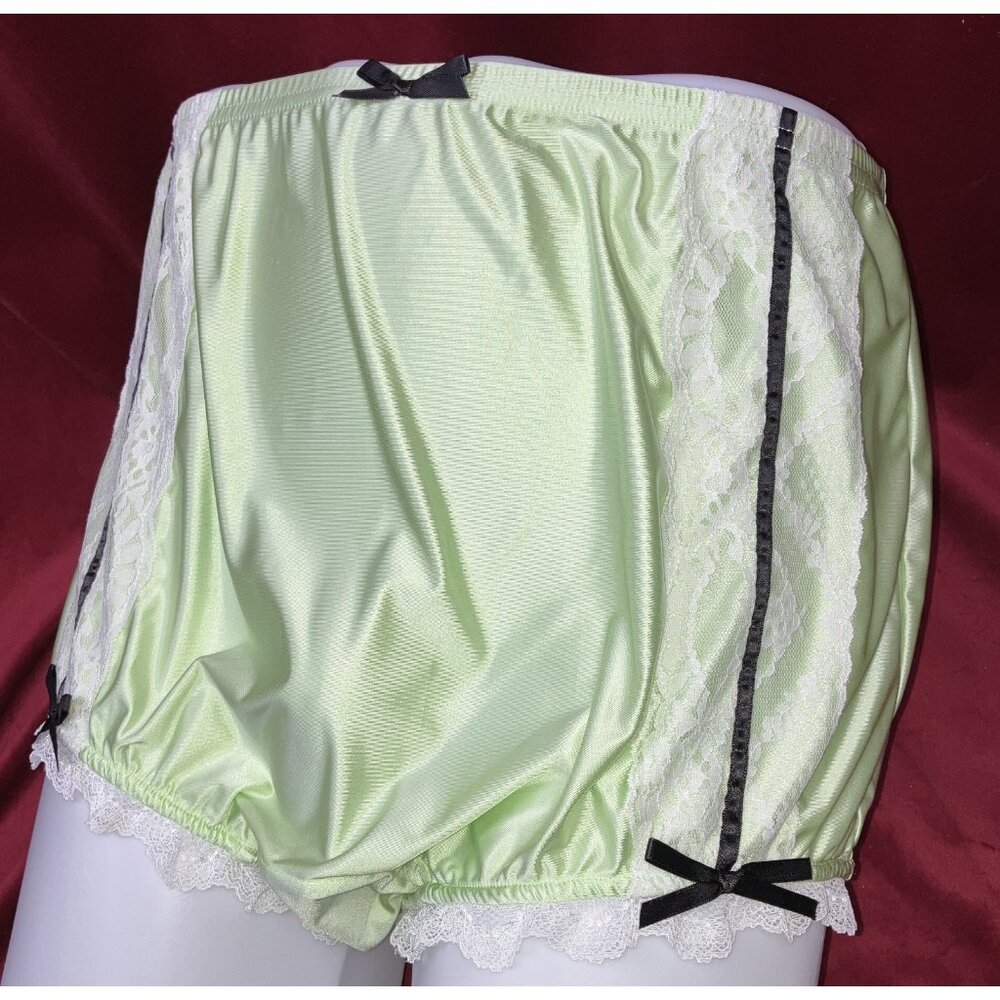 NIP 2X 3X Ritzy Knickers CanCan Granny Panty Silky Nylon Satin Lace Brief Sissy